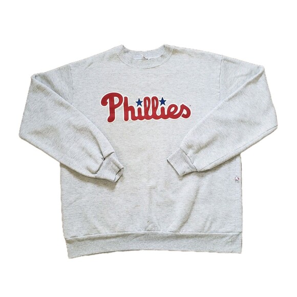 Vintage 90s Majestic GameWarmer Philadelphia Phillies Size XL USA Made Crewneck - Picture 1 of 9